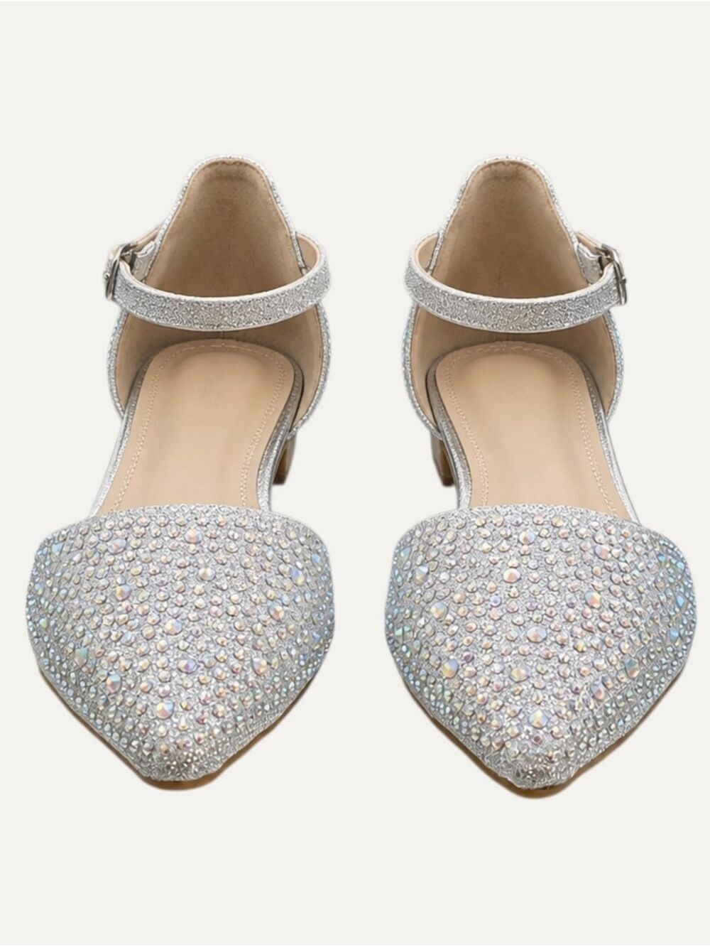 Forever Link Showy Silver Rhinestone Ballet Flats 8 Wedding NWT - Picture 4 of 10